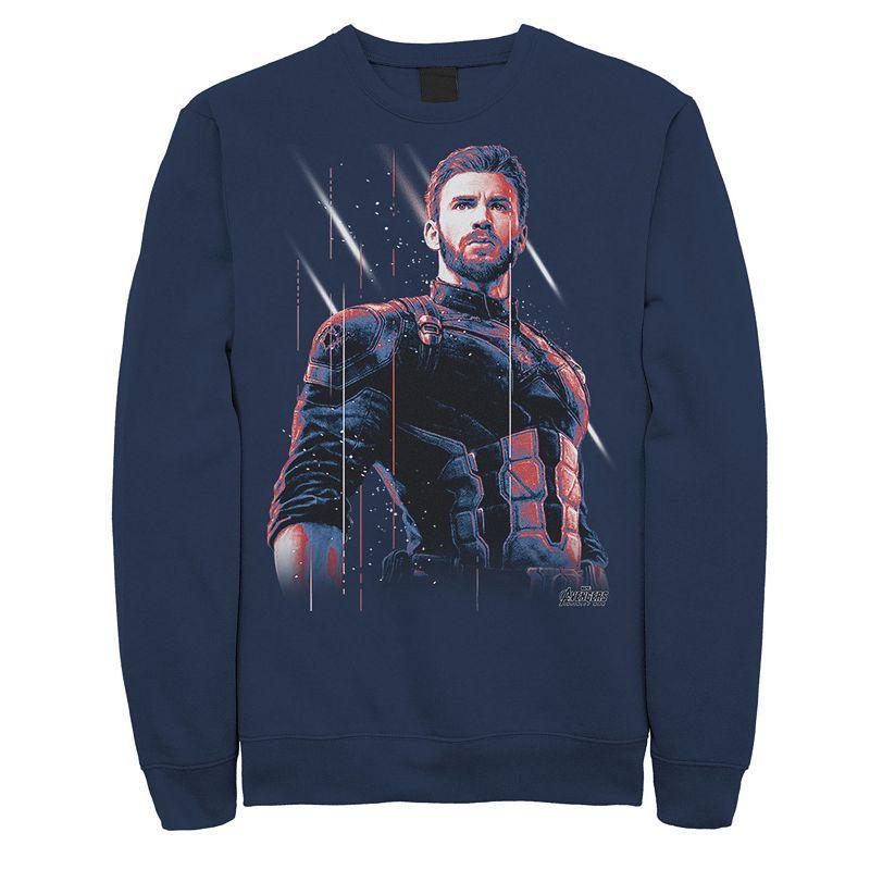 Mens Marvel Avengers: Infinity War Captain America Pose Sweatshirt Blue Product Image