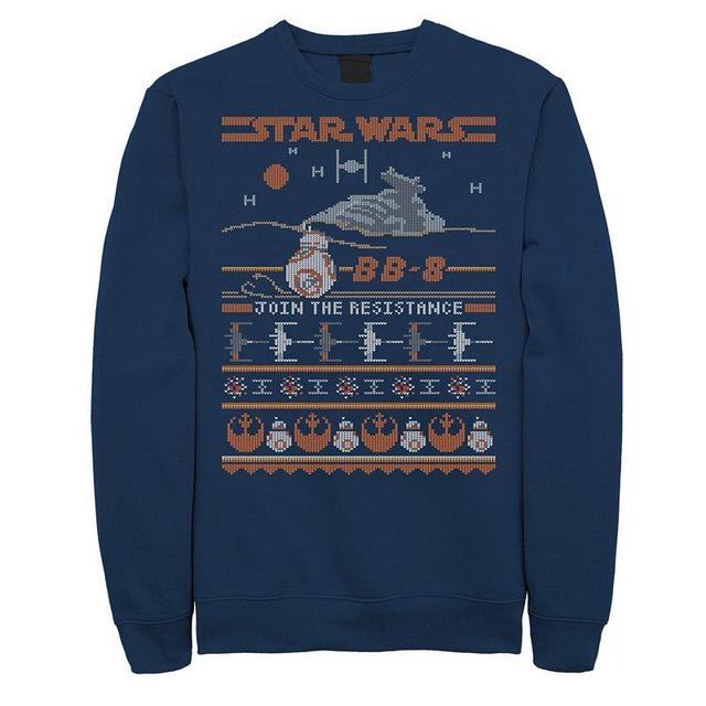 Mens Star Wars Vintage BB-8 Join The Resistance Sweatshirt Blue Product Image