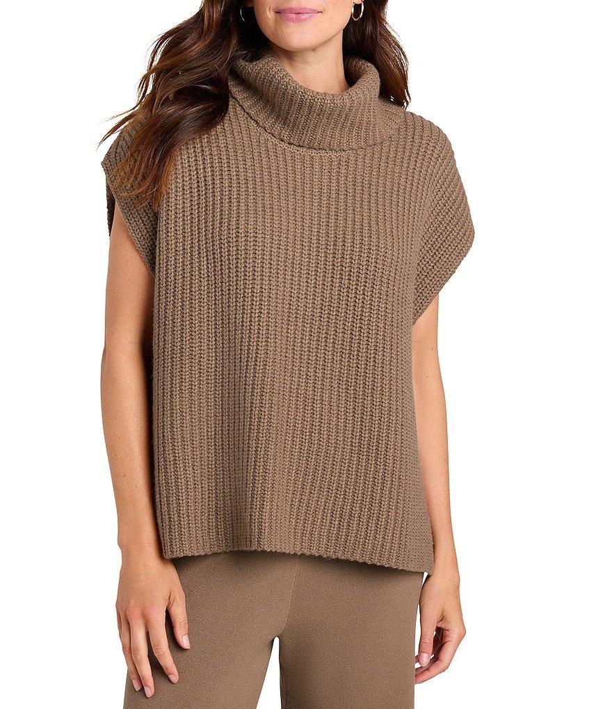 Splendid x Cella Jane Blog Knit Cowl Neck Dropped Short Sleeve Side Slit Pullover Sweater Product Image