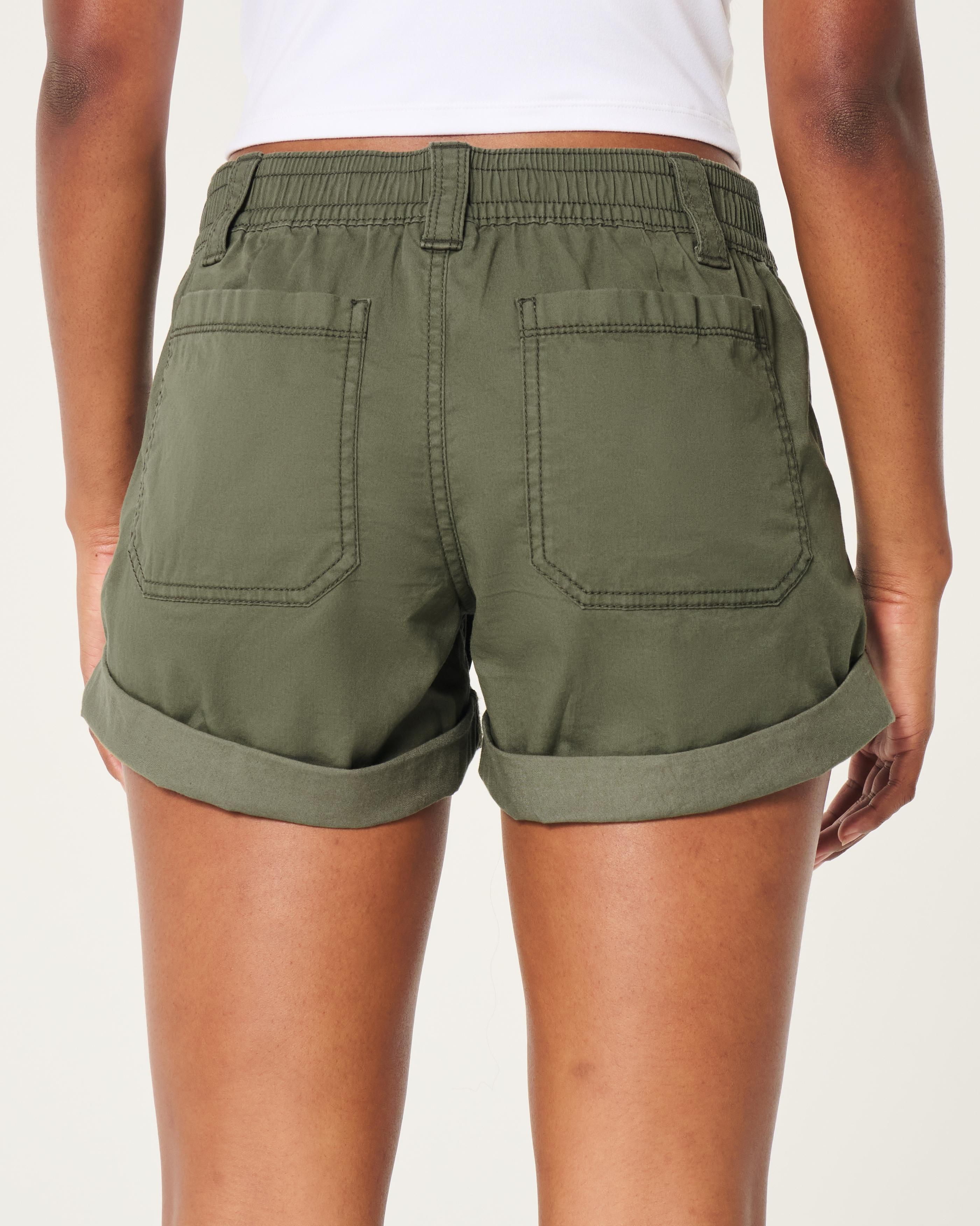 Low-Rise Adjustable Hem Shorts Product Image