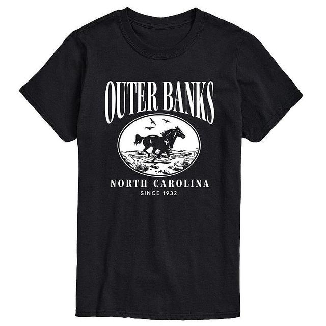 Big & Tall Outer Banks Running Horse Graphic Tee, Mens Black Product Image