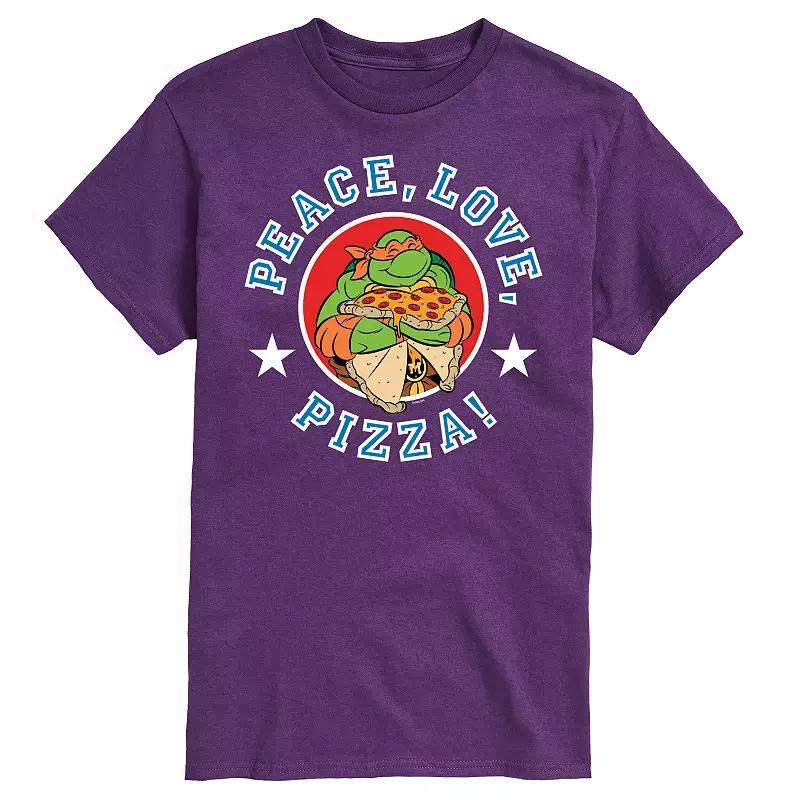 Mens Teenage Mutant Ninja Turtles Peace Love Graphic Tee Grey Green Product Image