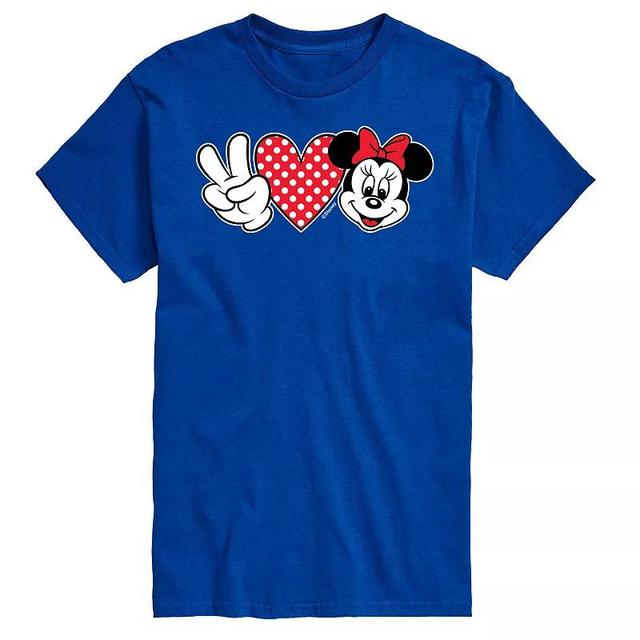 Disneys Minnie Mouse Big & Tall Peace Love Graphic Tee, Mens Product Image