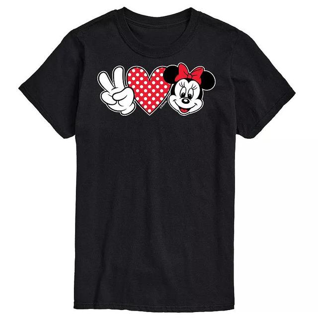 Disneys Minnie Mouse Mens Peace Love Minnie Graphic Tee Product Image