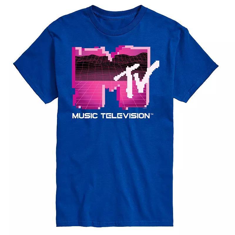 Mens MTV Retro Gamer Logo Graphic Tee Med Blue Product Image