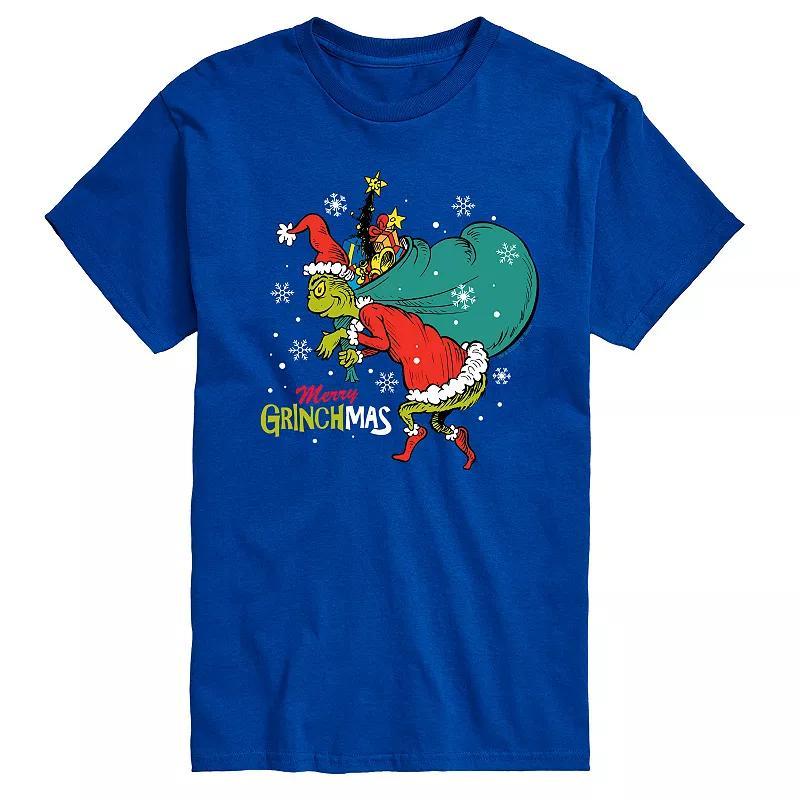 Mens Dr. Seuss The Grinch Merry Grinchmas Toy Bag Graphic Tee Product Image