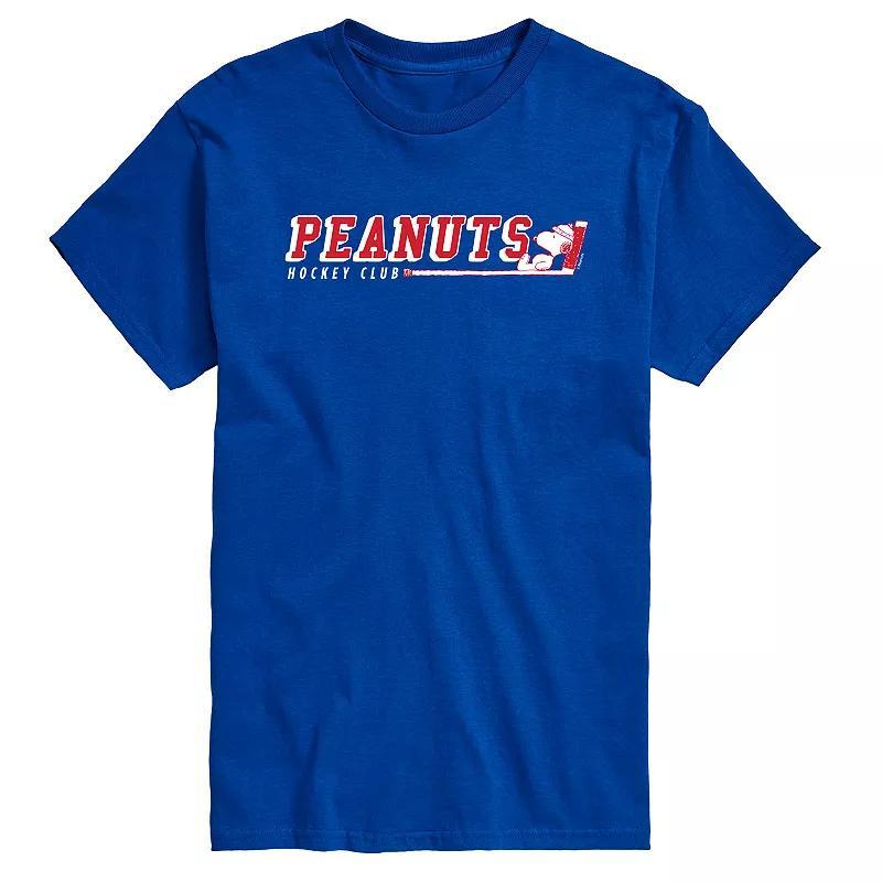 Big & Tall Peanuts Hockey Club Tee, Mens Med Blue Product Image