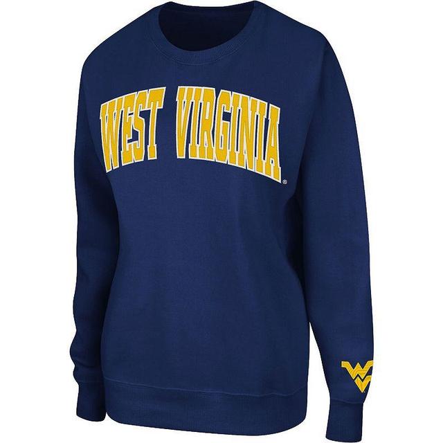 Womens Colosseum West Virginia Mountaineers Campanile Pullover Sweatshirt Blue Product Image