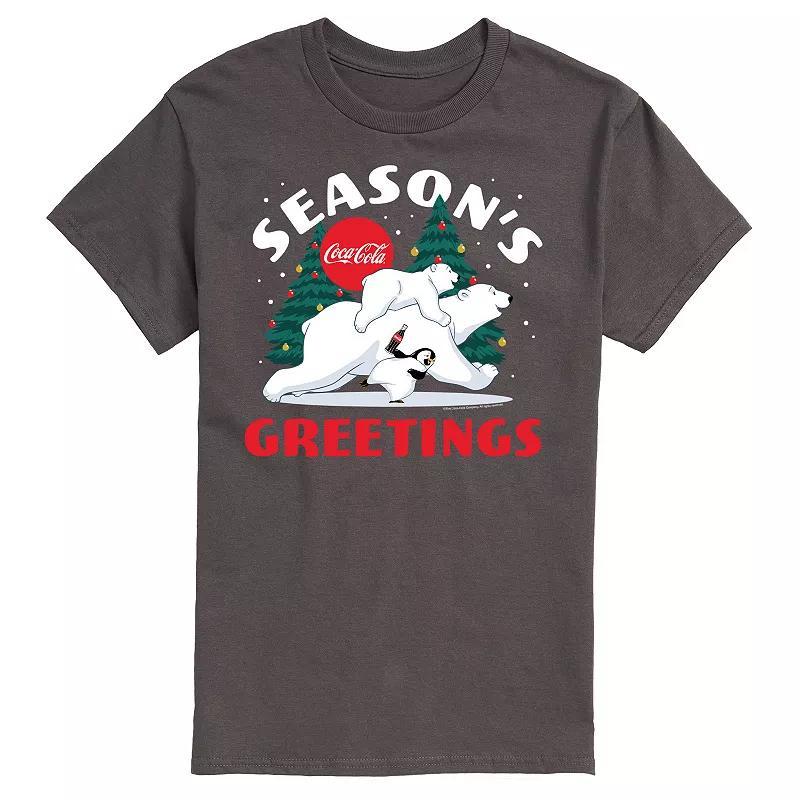 Mens CocaCola Seasons Greetings Tee Grey Product Image