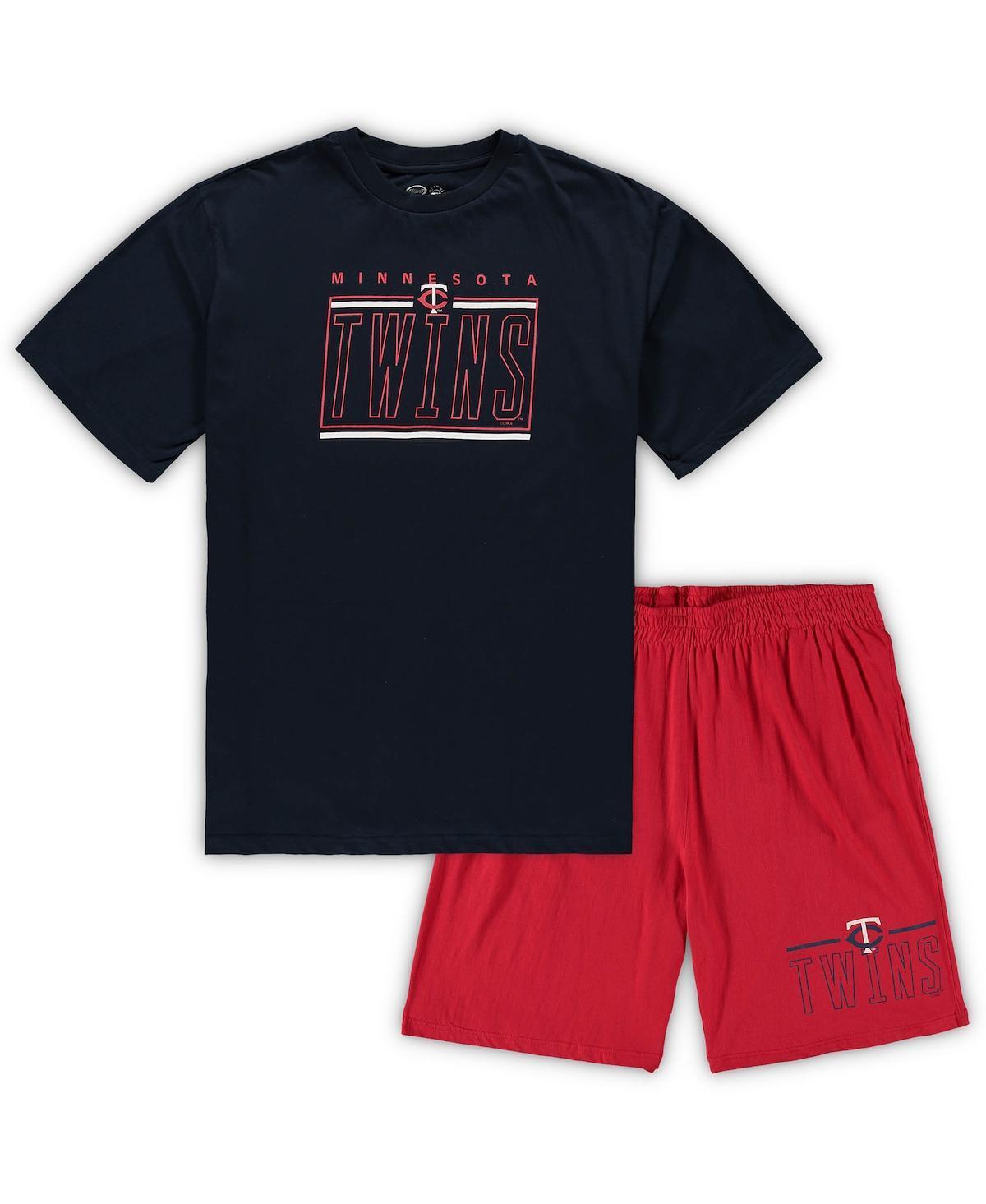 Men's Concepts Sport Navy/Red Minnesota Twins Big & Tall T-Shirt & Shorts Sleep Set Product Image