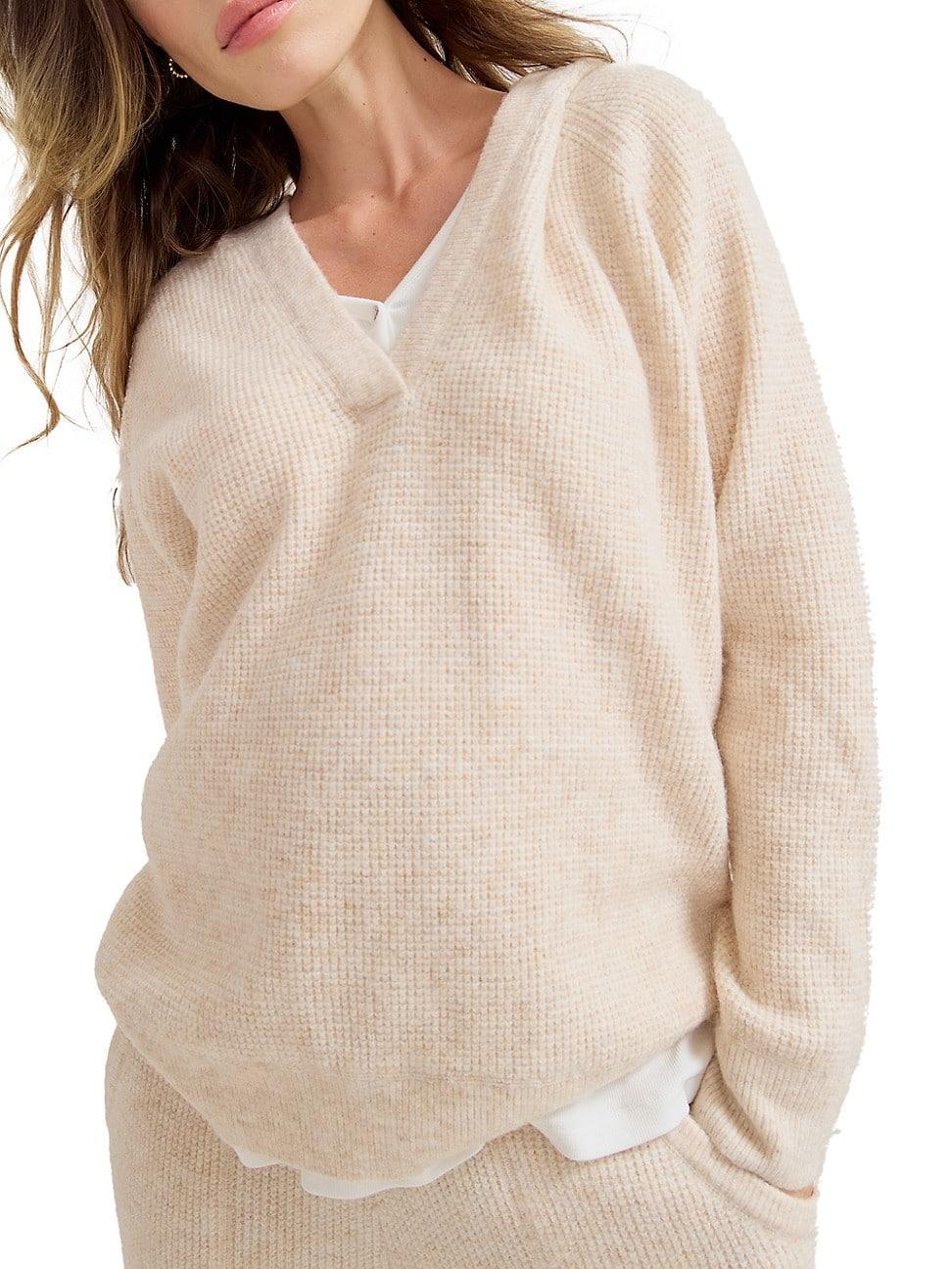 Womens The Cozy Waffle Maternity Hoodie Sweater product image