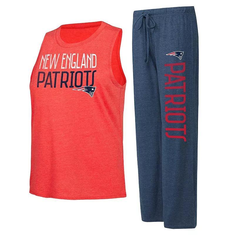 Womens Concepts Sport /Red New England Patriots Muscle Tank Top & Pants Lounge Set Blue Product Image