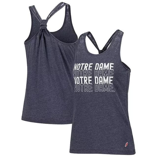 Womens League Collegiate Wear Notre Dame Fighting Irish Stacked Name Racerback Tank Top Blue Product Image