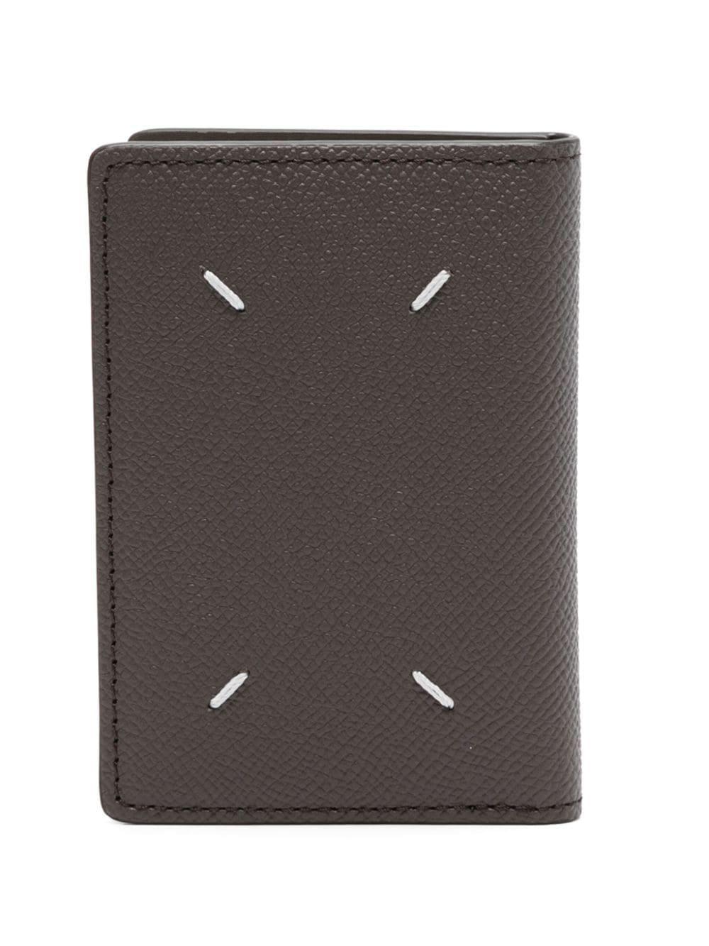 Four Stitches Card Holder In Brown Product Image