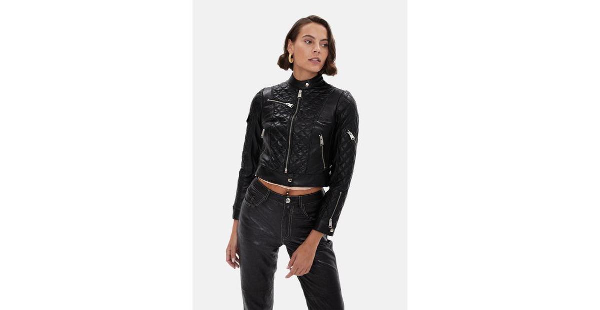 Furniq Uk Womens Genuine Leather Jacket Black Product Image