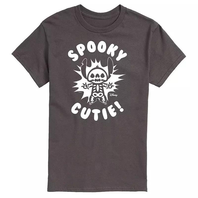 Disneys Lilo & Stitch Mens Spooky Cutie Tee Grey Product Image