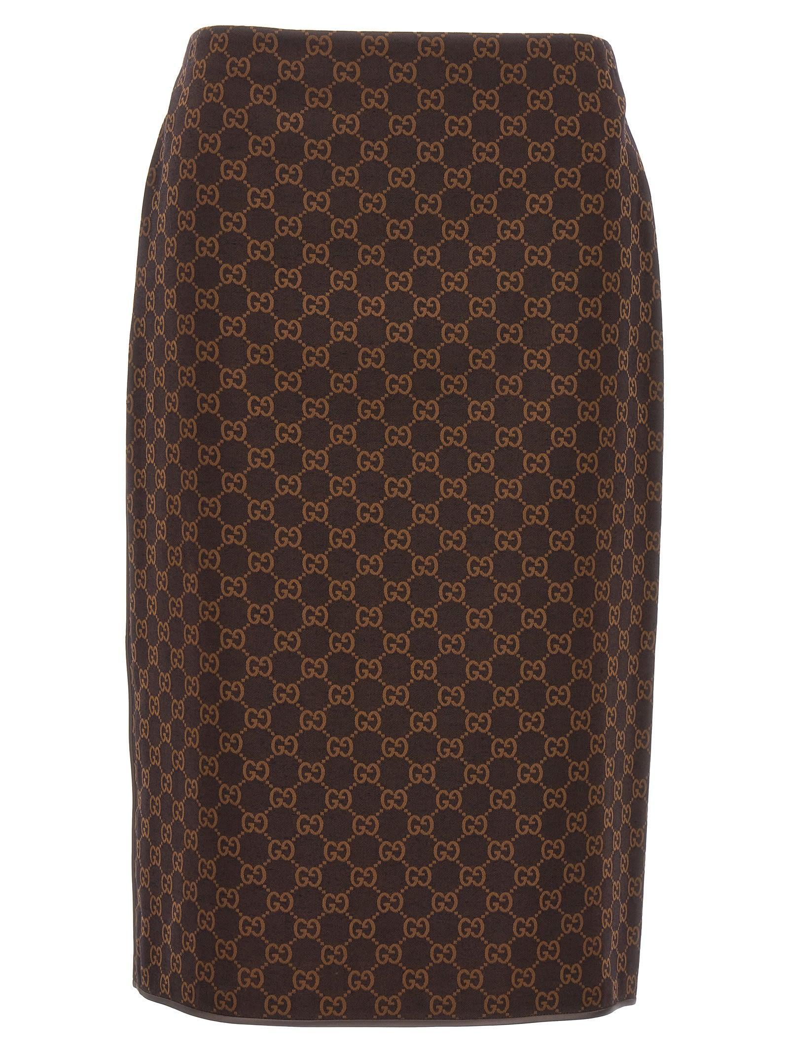 Bleistiftrock Gg Aus Jacquard In Brown Product Image