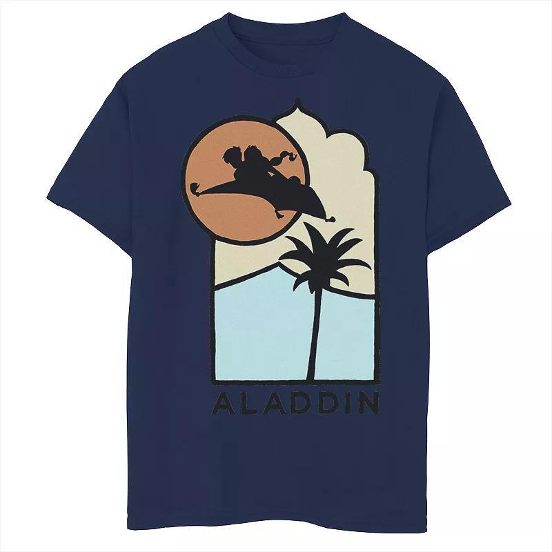 Disney Mens Aladdin Live Action Carpet Ride Line Art Logo Short Sleeve T-Shirt Product Image