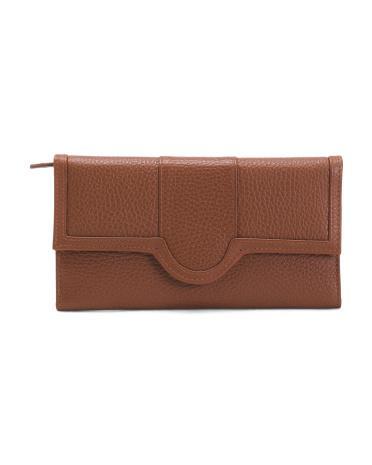 Leather Flap Over Wallet for Women Product Image