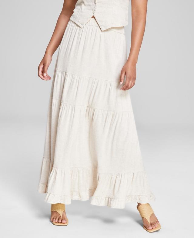 And Now This Womens Solid Pull-On Tiered A-Line Maxi Skirt, Created for Macys Product Image