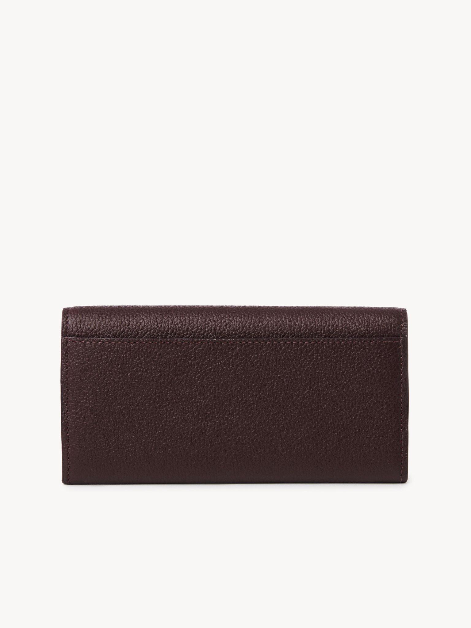 Marcie long wallet with flap in grained leather Product Image