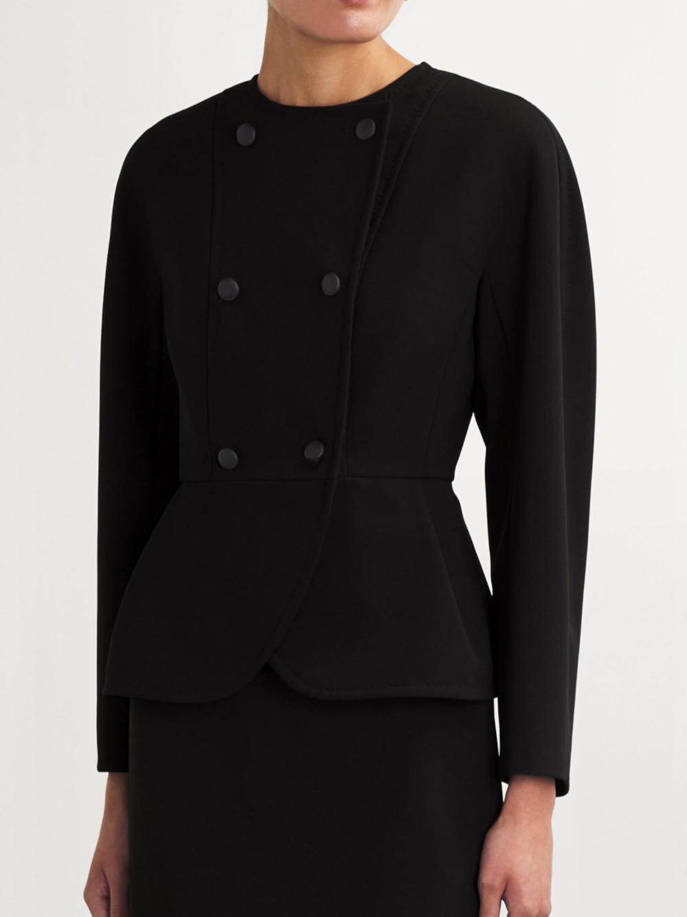 MAX MARA Fronda Double Breasted Peplum Jacket In Black Product Image