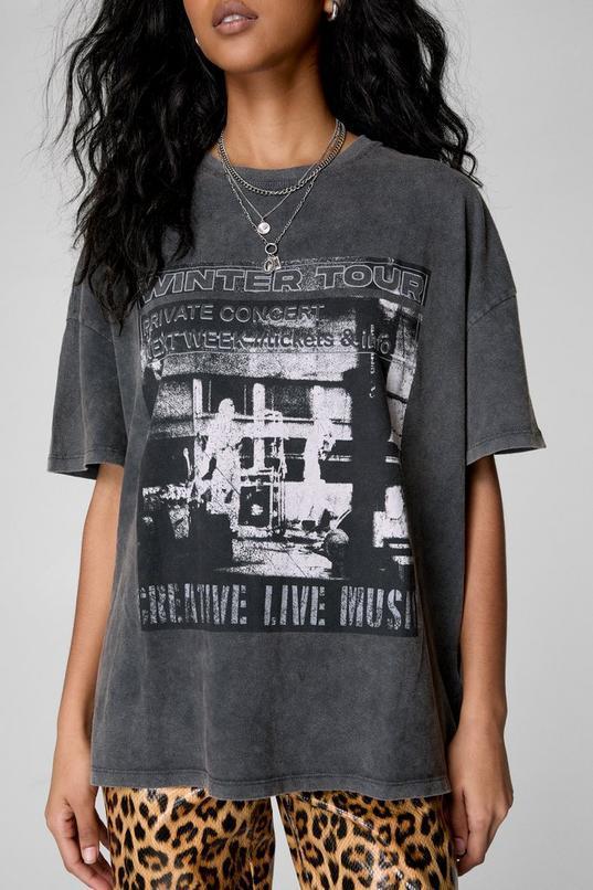 Acid Wash Winter Tour Oversized Graphic T-Shirt product image