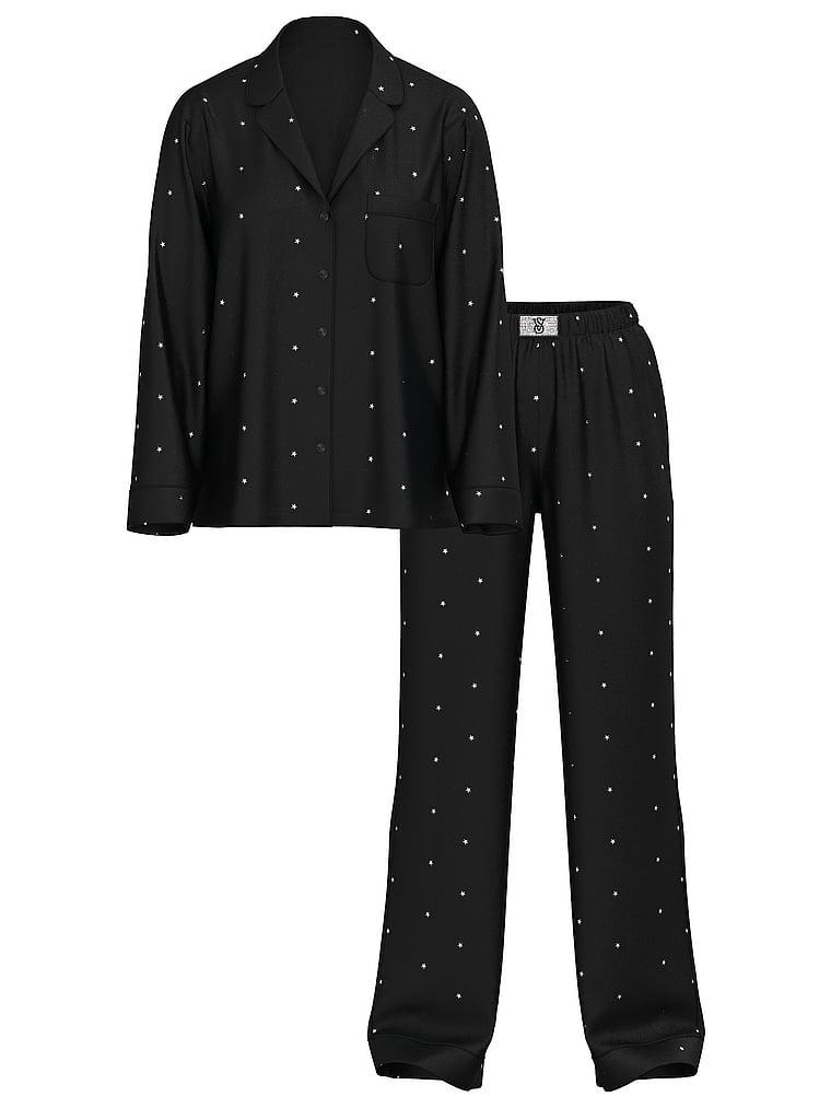 Glazed Satin Dew Drop Long Pajama Set Product Image