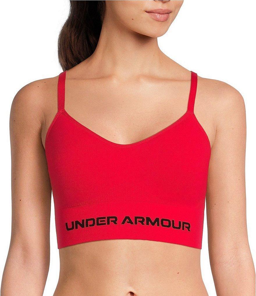 Under Armour Solid 4-Way Stretch Vanish Seamless Scoop Neck Sports Bra Product Image