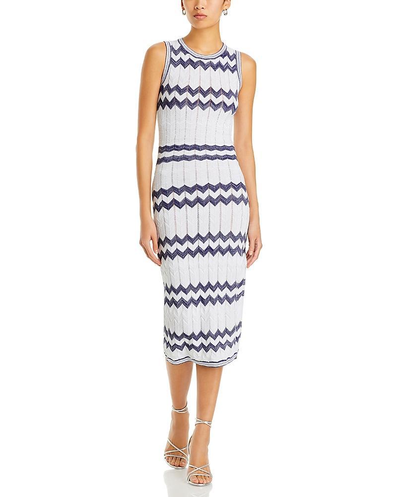 Womens Knit Zigzag Midi-Dress Product Image