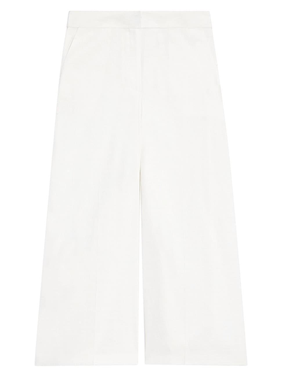 Womens Terena Linen-Blend Wide Crop Pants Product Image