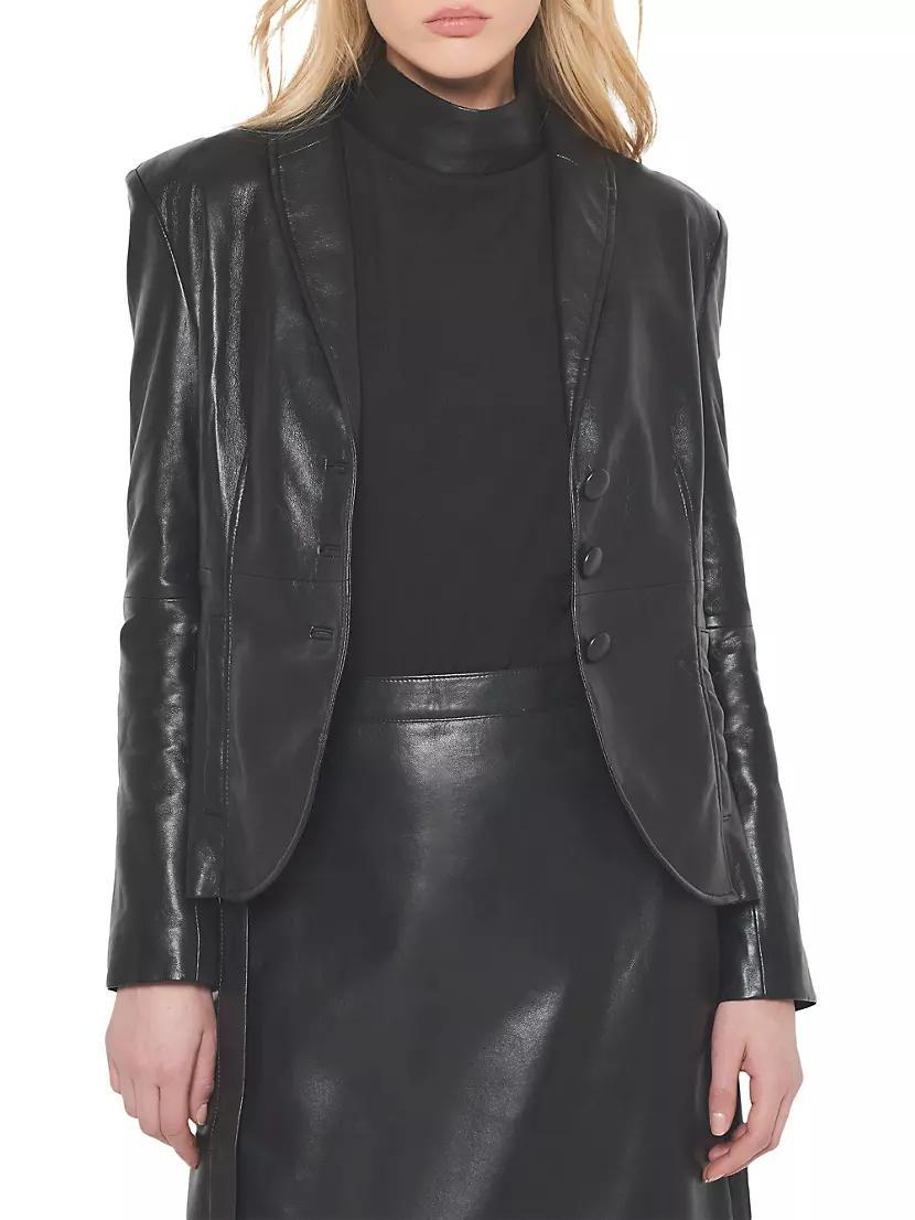 Denise Tailored Leather Blazer Product Image