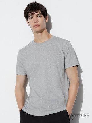 Mens Dry Color Crew Neck T-Shirt Gray 3XL UNIQLO US Product Image