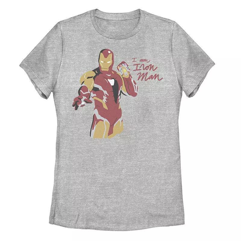 Juniors Marvel Avengers Endgame Iron Man Scribbles Tee, Girls Athletic Grey Product Image