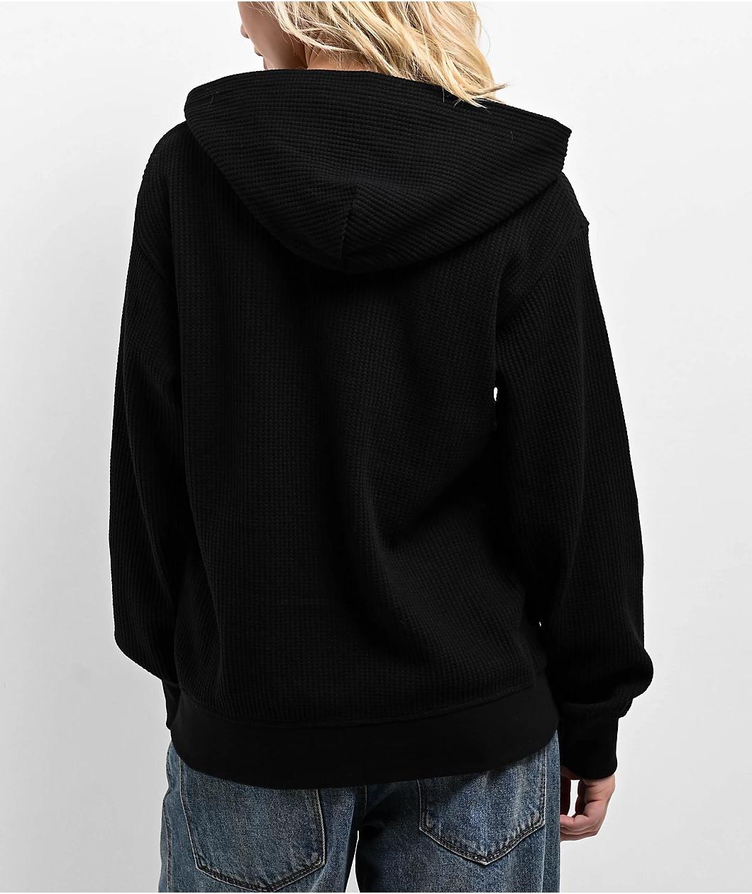 Zine Marusso Black Thermal Oversized Zip Hoodie Product Image