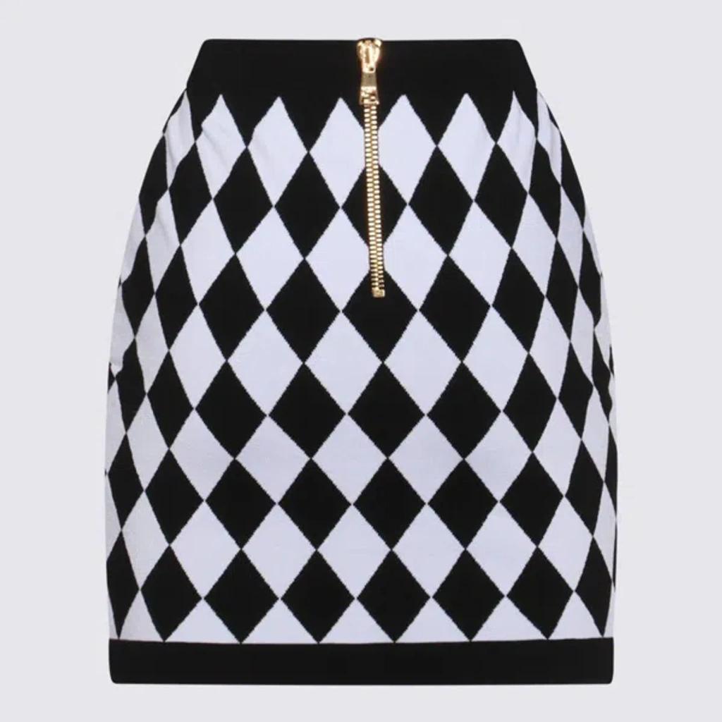 Balcke And White Viscose Blend Skirt In Black Product Image