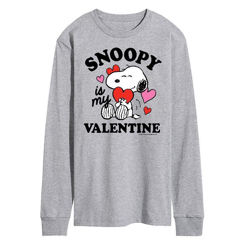 Mens Peanuts Snoopy Is My Valentine Long Sleeve Tee Product Image