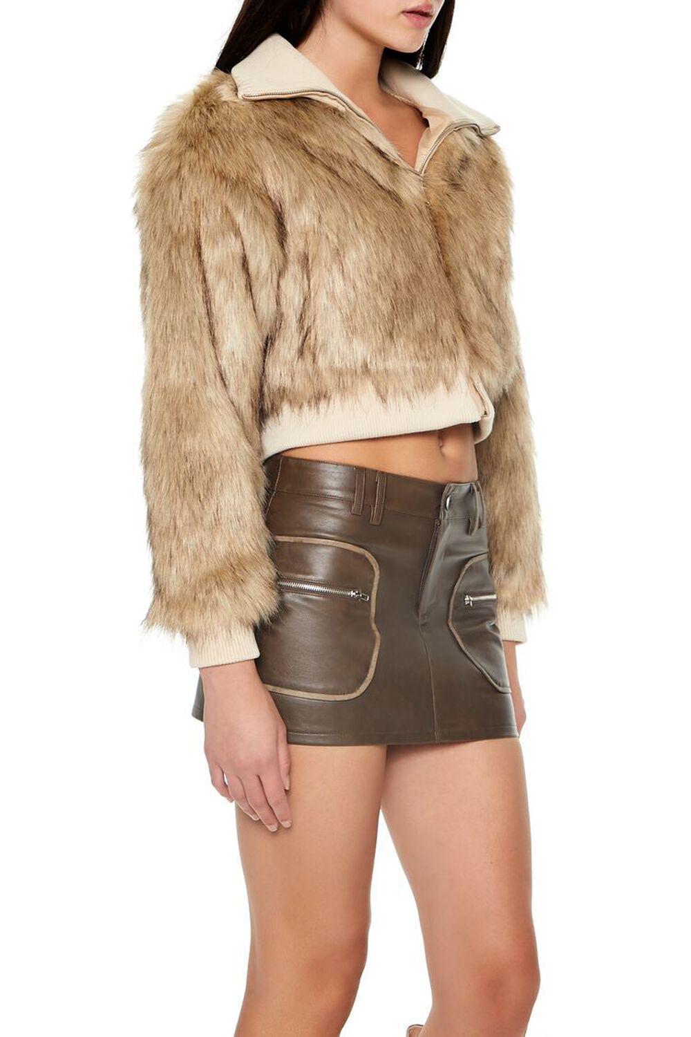 Cropped Faux Fur Bomber Jacket | Forever 21 Product Image