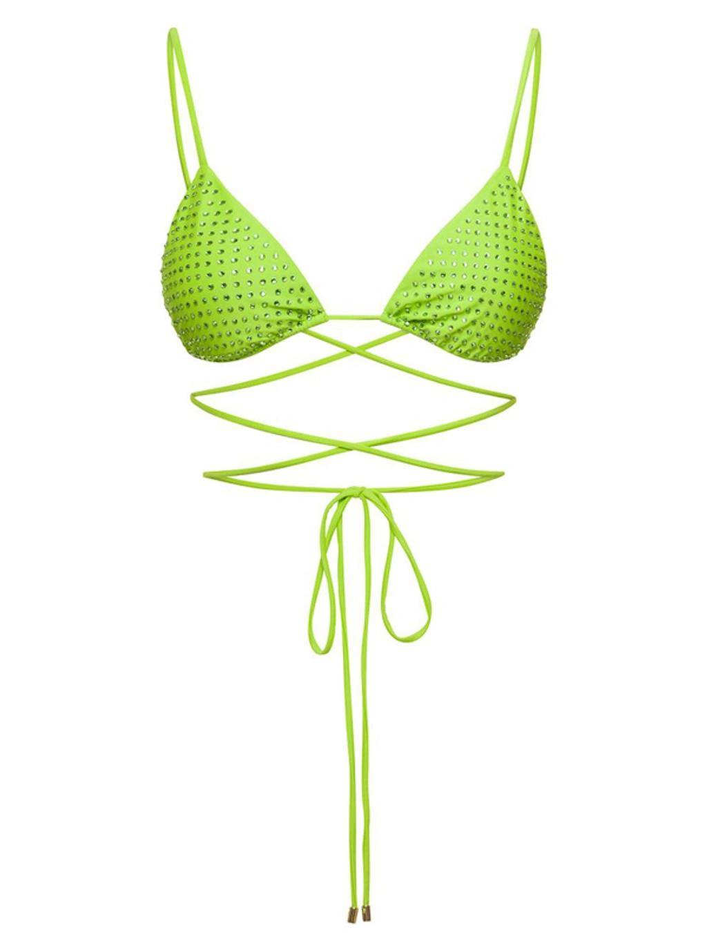 Embellished Bikini Top In Green Product Image