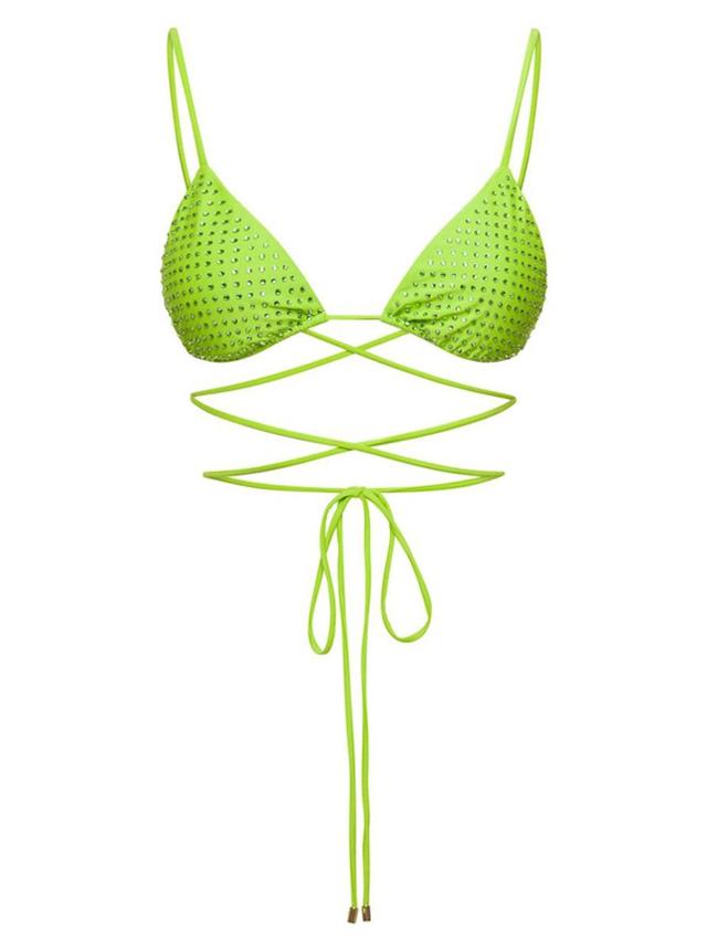 Embellished Bikini Top In Green Product Image