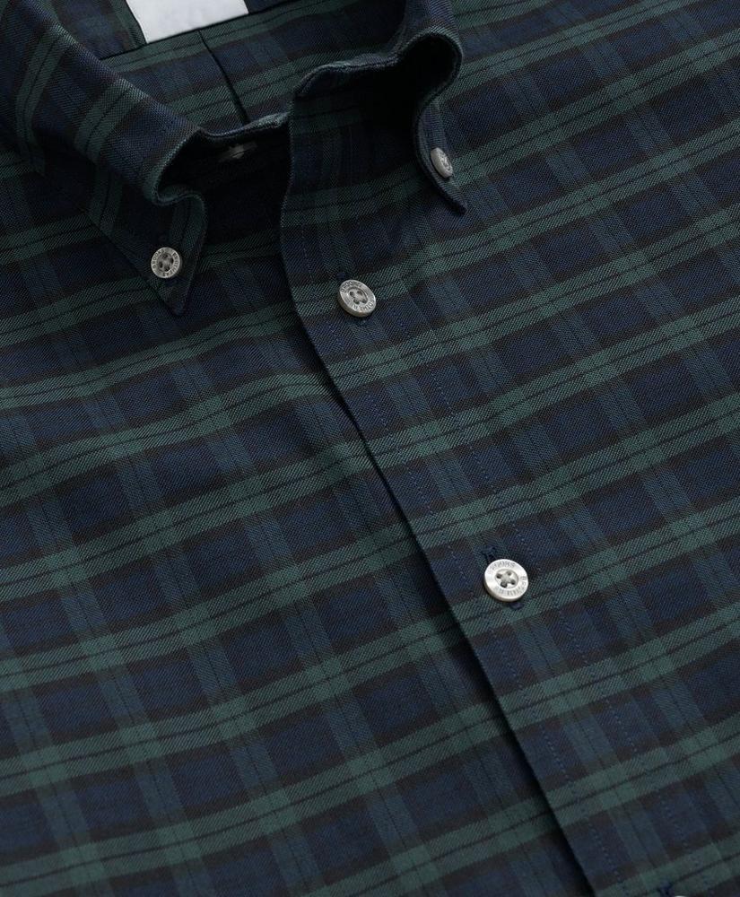 Stretch Cotton Non-Iron Oxford Polo Button Down Collar, Black Watch Shirt Product Image