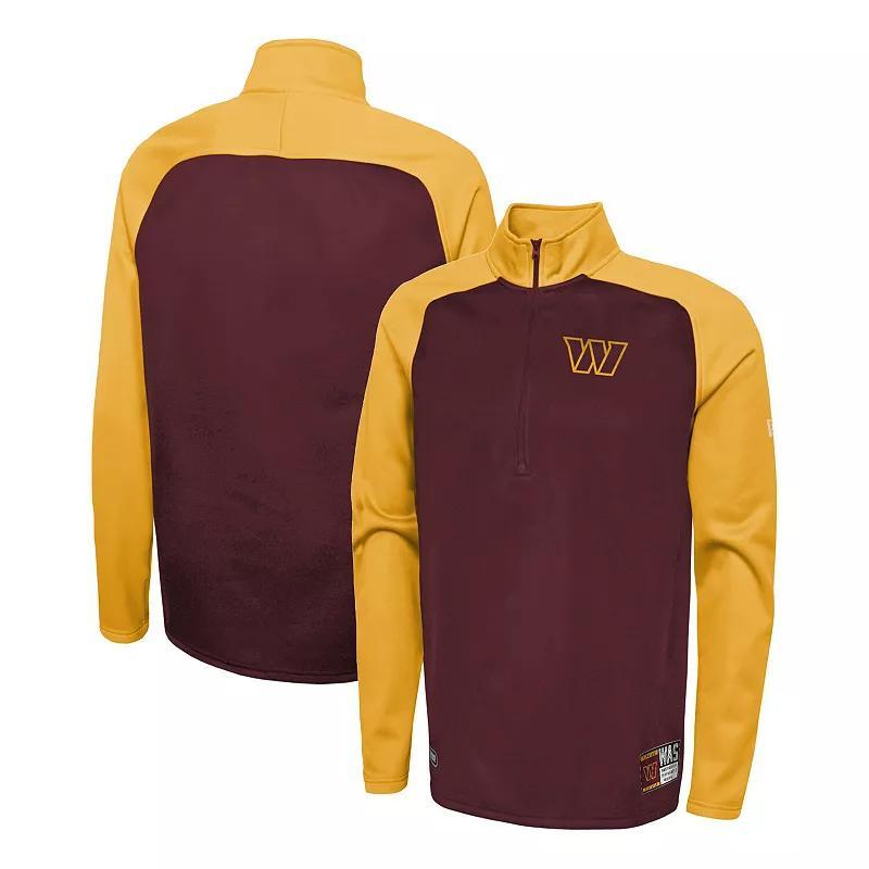 Mens New Era Burgundy Washington Commanders Combine Authentic O-Line Raglan Half-Zip Jacket Product Image