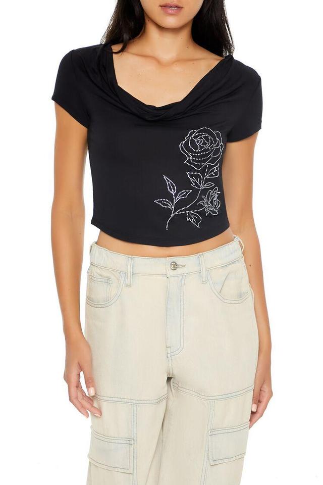 Rhinestone Rose Crop Top | Forever 21 Product Image