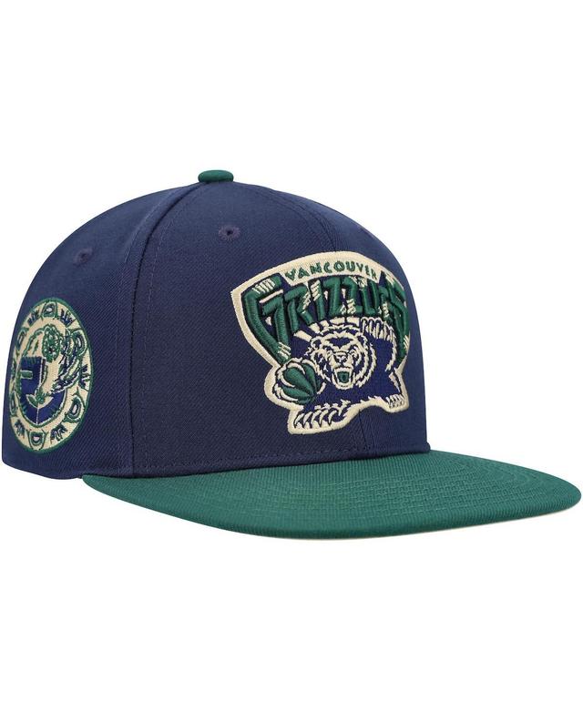 Mens Mitchell & Ness Navy Vancouver Grizzlies Hardwood Classics Grassland Fitted Hat - Navy Product Image