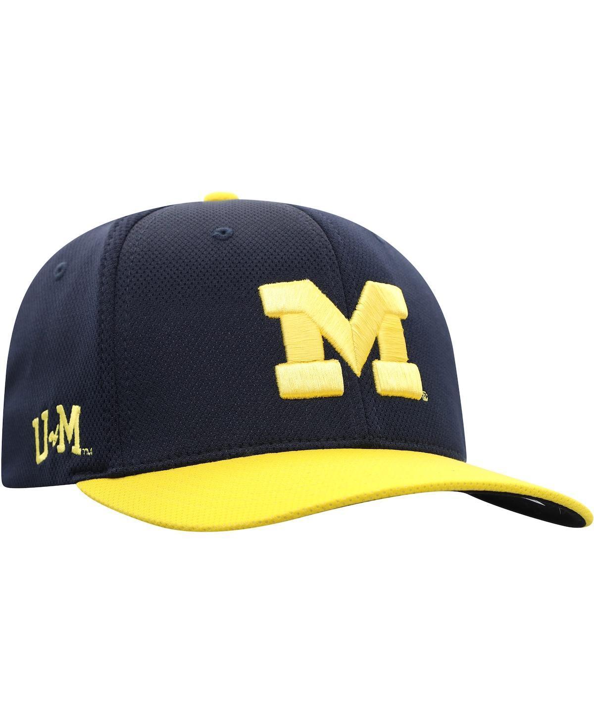 Mens Top of The World Navy Michigan Wolverines Two-Tone Reflex Hybrid Tech Flex Hat - Navy Product Image