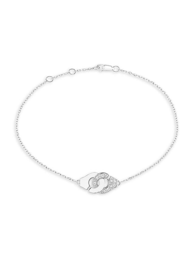 Womens Menottes Dinh Van R8 18K White Gold & Diamond Chain Bracelet - White Gold Product Image