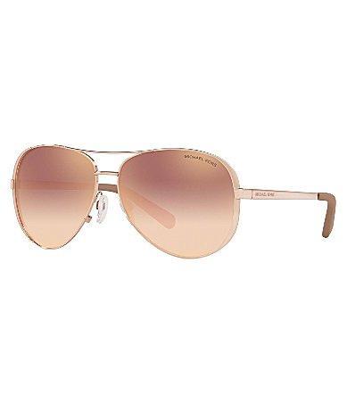 Michael Kors Womens Sporty Rose Gold Aviator Sunglasses Product Image