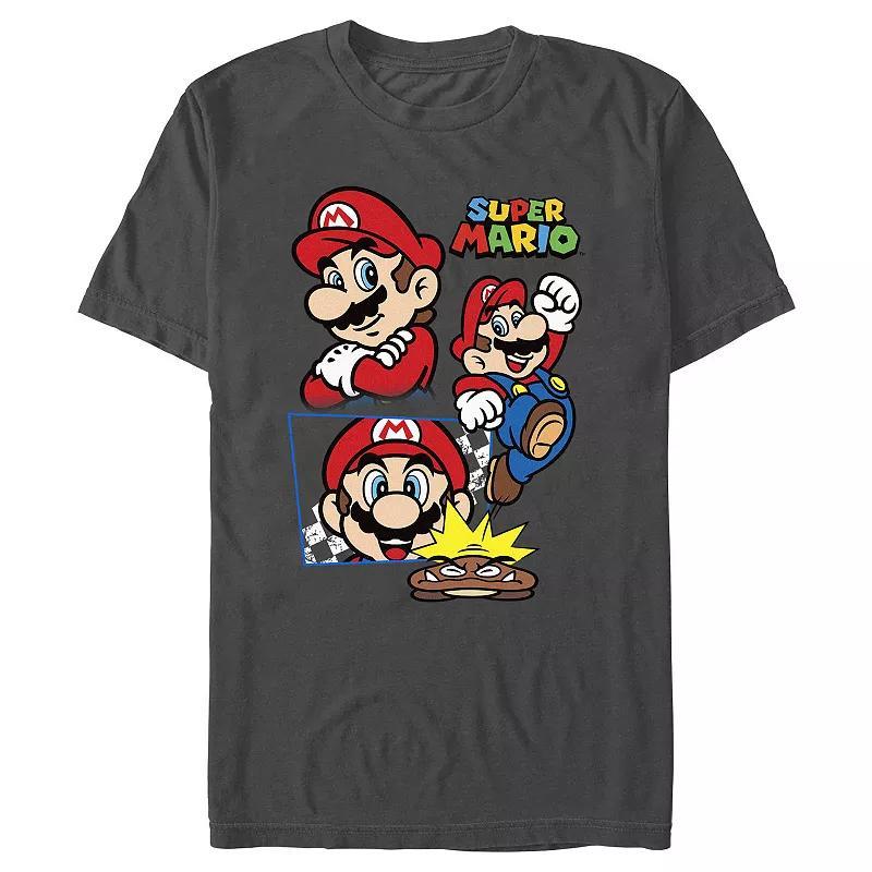 Mens Super Mario Bros Winners Attitude Graphic Tee Grey Product Image