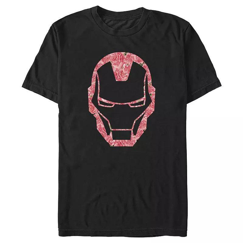 Mens Iron Man Roses Filled Helmet Graphic Tee Product Image