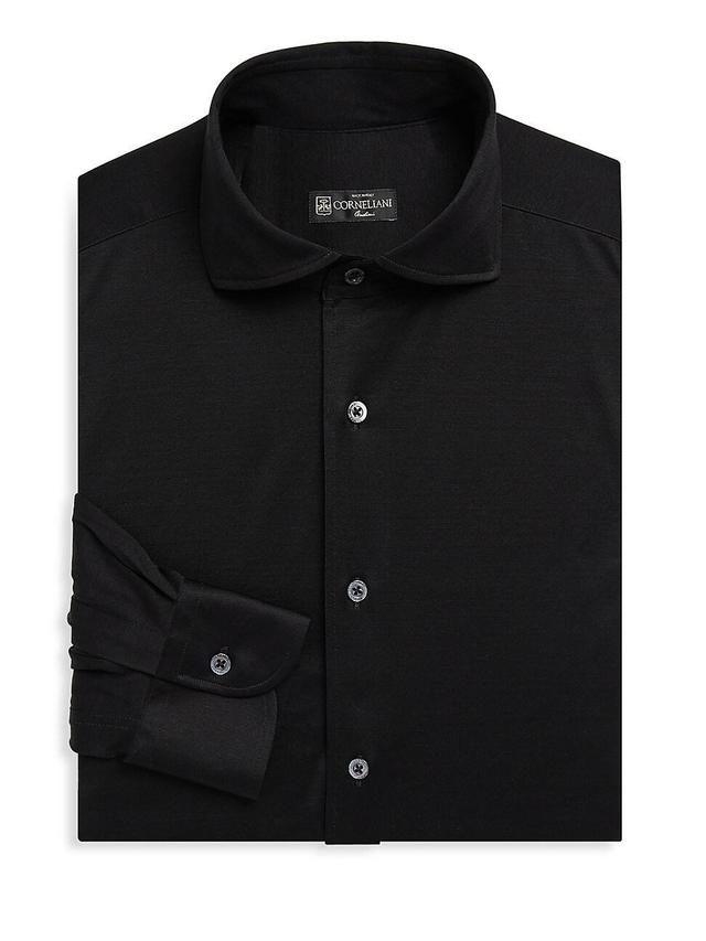 Mens Solid Jersey Dress Shirt Product Image